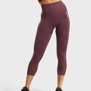 Gymshark Energy+ Seamless Cropped Leggings - Berry Red